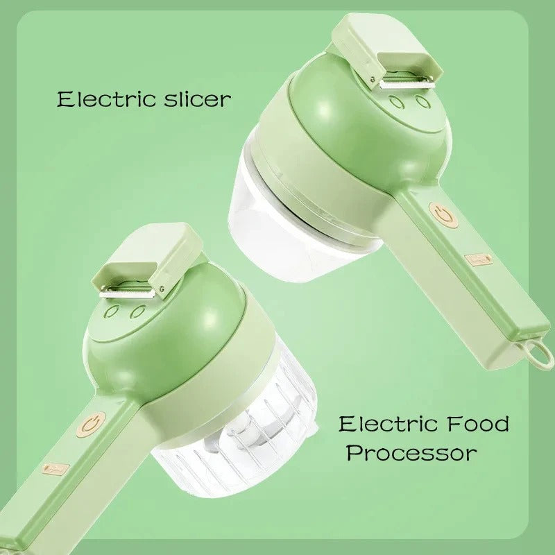 🔪 ¡Transforma tu cocina con el Picador de Verduras Eléctrico 4 en 1! 🍅⚡