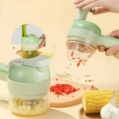 🔪 ¡Transforma tu cocina con el Picador de Verduras Eléctrico 4 en 1! 🍅⚡