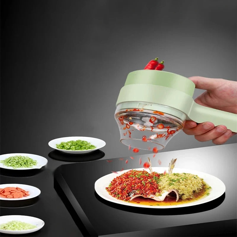 🔪 ¡Transforma tu cocina con el Picador de Verduras Eléctrico 4 en 1! 🍅⚡