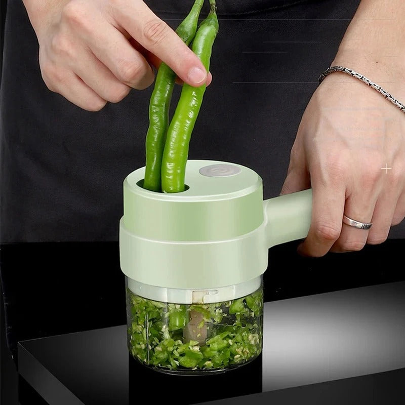 🔪 ¡Transforma tu cocina con el Picador de Verduras Eléctrico 4 en 1! 🍅⚡