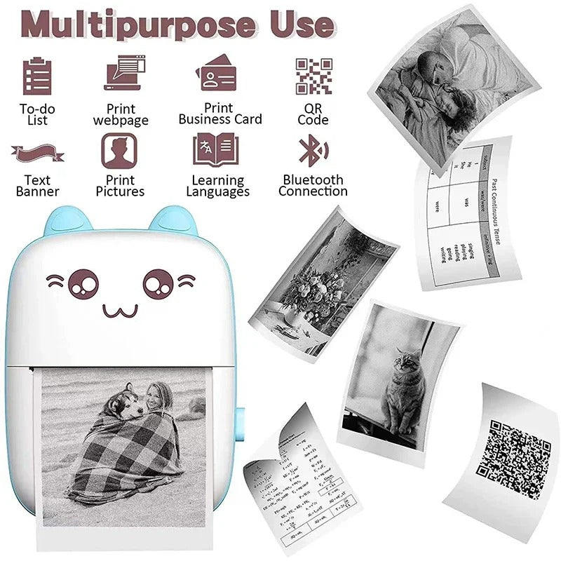 🎨📸Mini Impresora Portátil 2 Rollos para Niño 🎨📸
